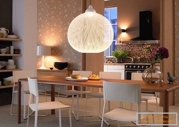 chandelier with lampshade for kitchen