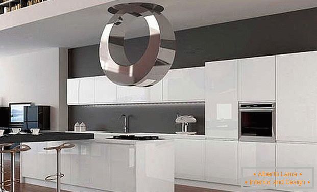 chandelier high-tech in the kitchen beautiful