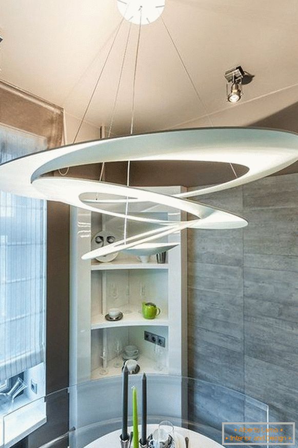 chandelier high tech to the kitchen интерьер