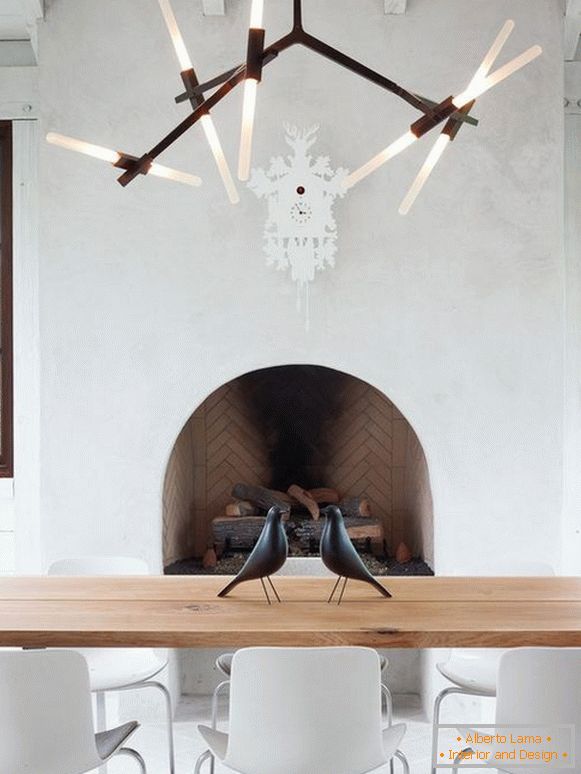 chandelier high-tech in the kitchen photo