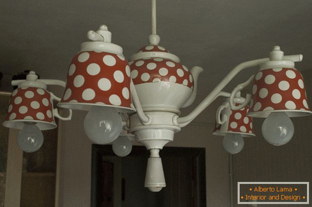 chandelier in the kitchen handmade