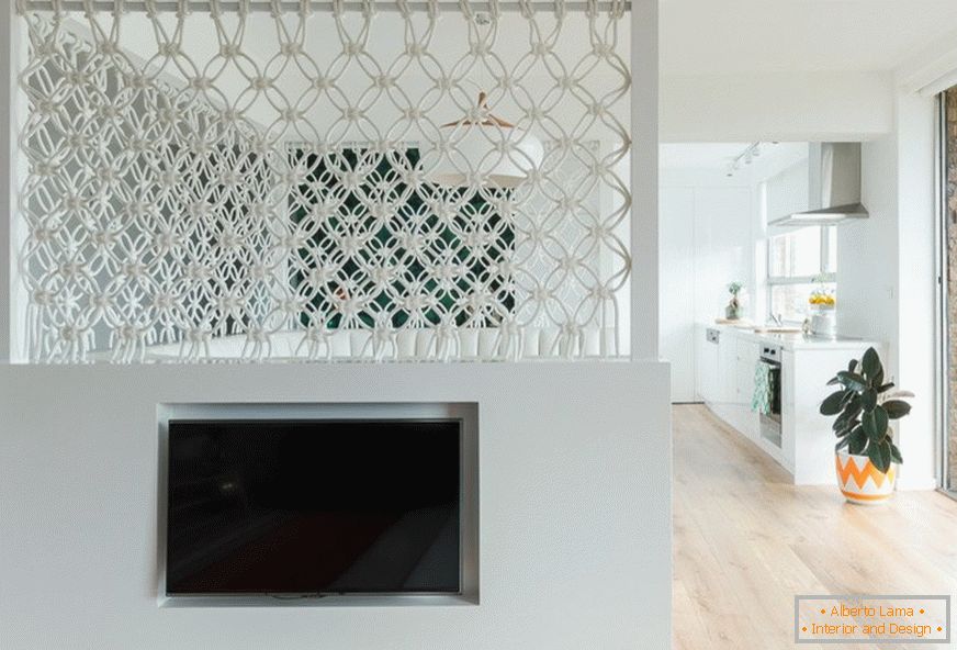 Macrame in the interior in the style of minimalism