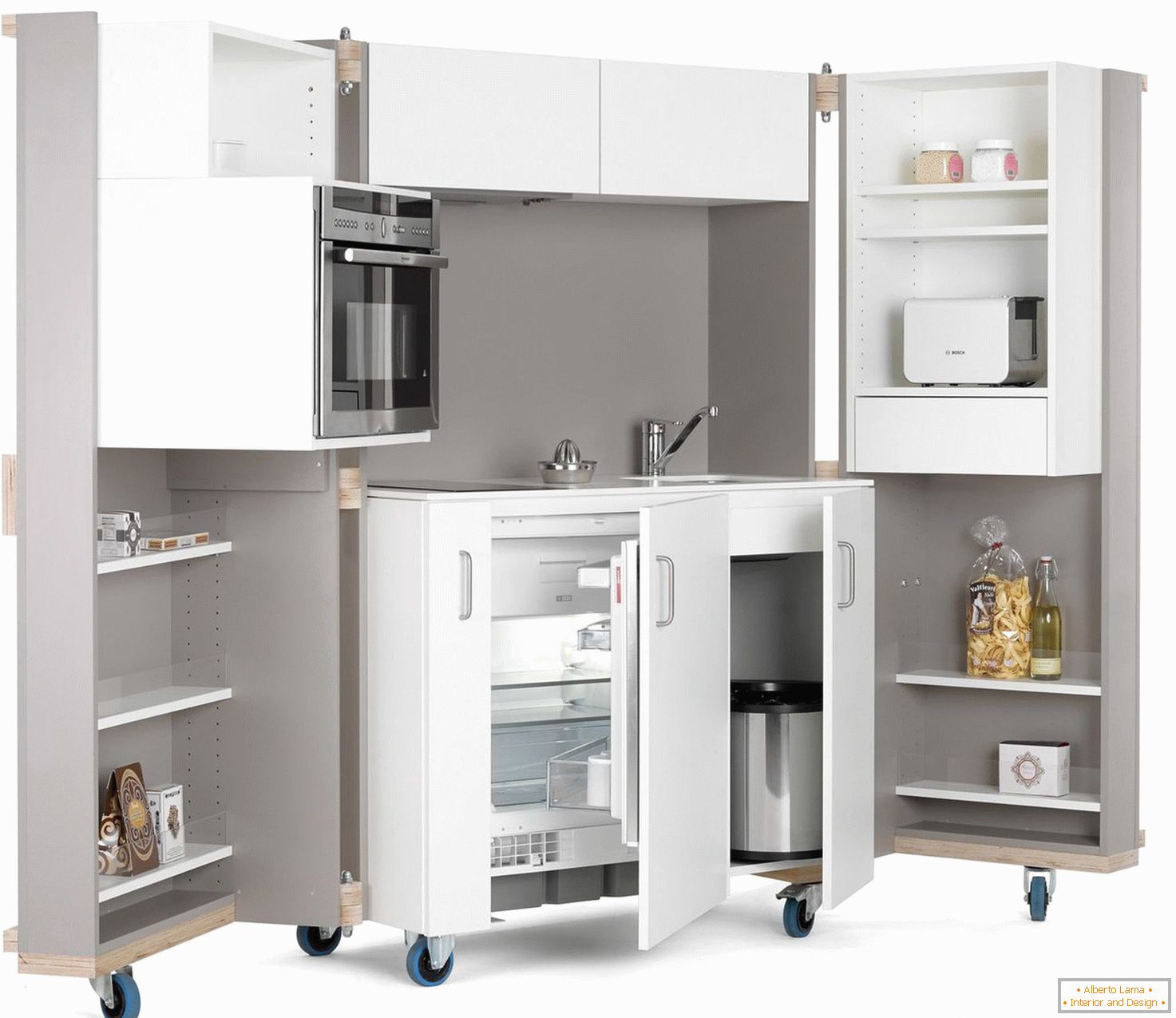 A small designer kitchen on wheels