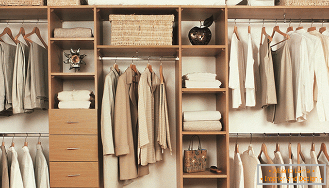 Open cupboard with drawers