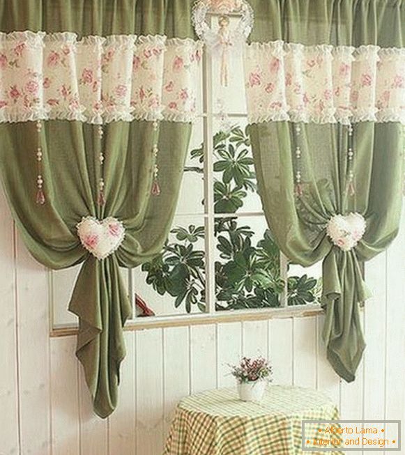 curtains in the style of Provence in the kitchen
