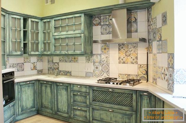 small kitchen in the style of Provence in Khrushchev