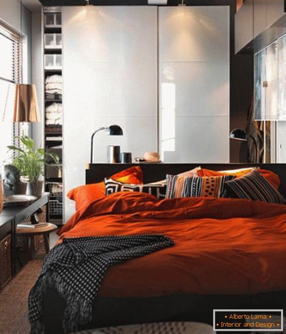 Bedroom in bright colors