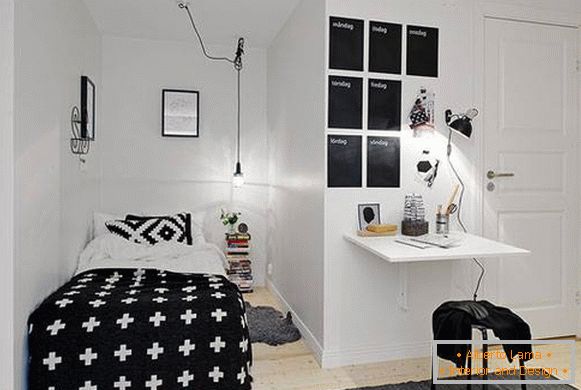 Black and white bedroom