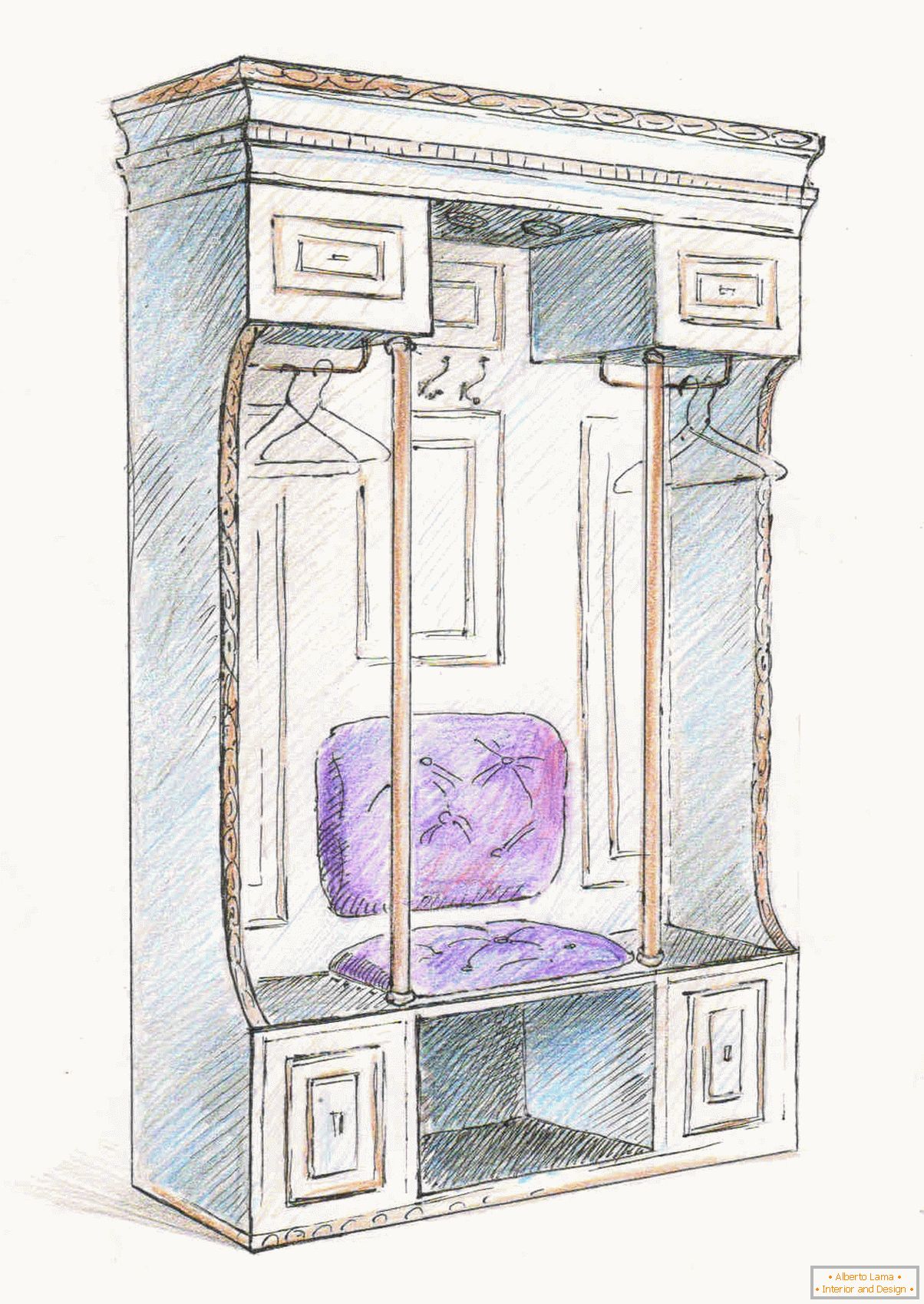 Sketch of the built-in cabinet