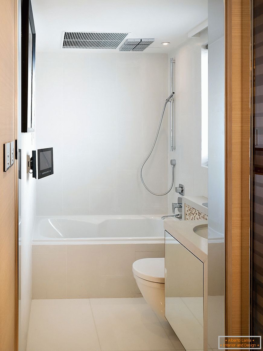 Small bathroom in white color