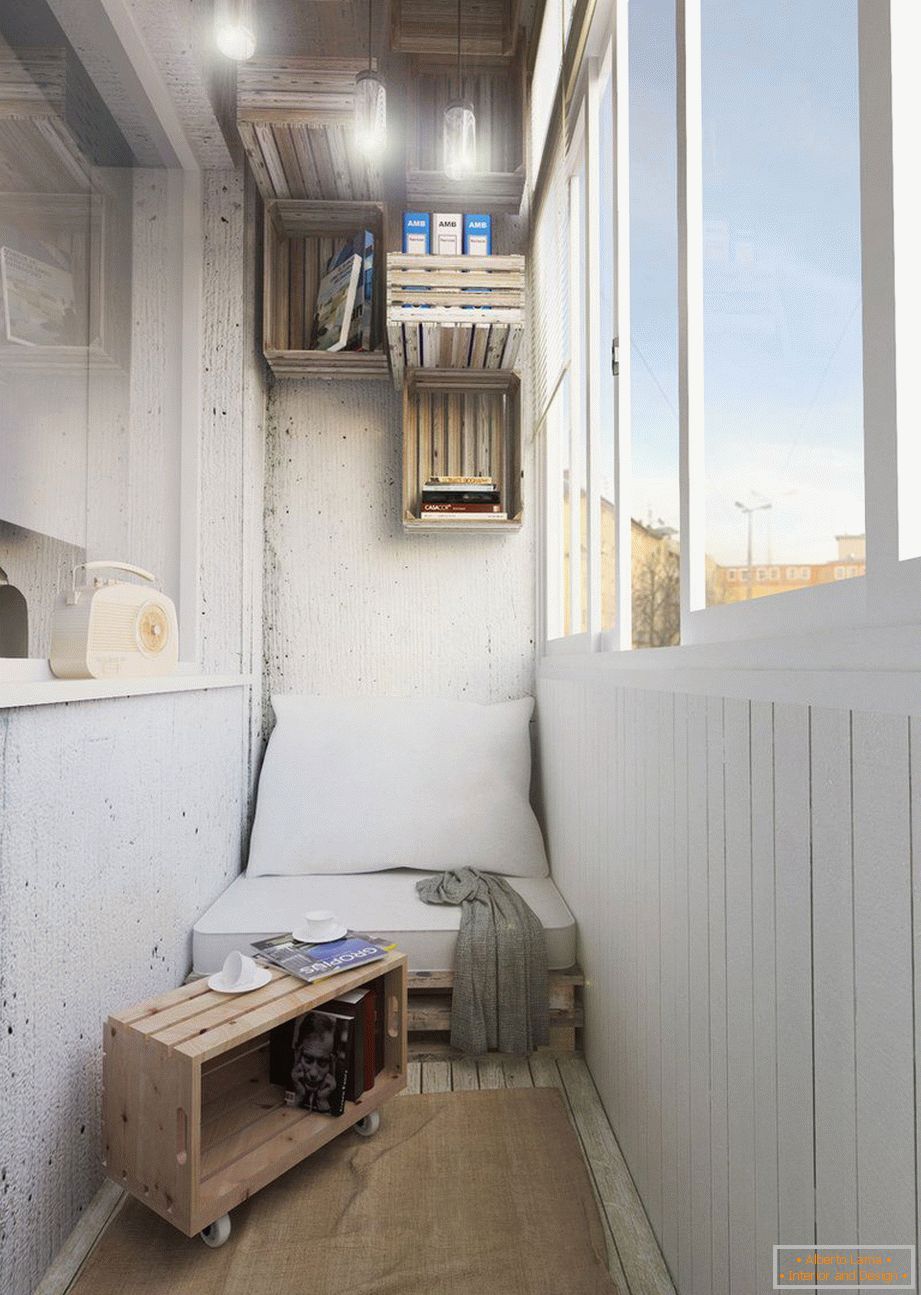 Storage boxes on the balcony