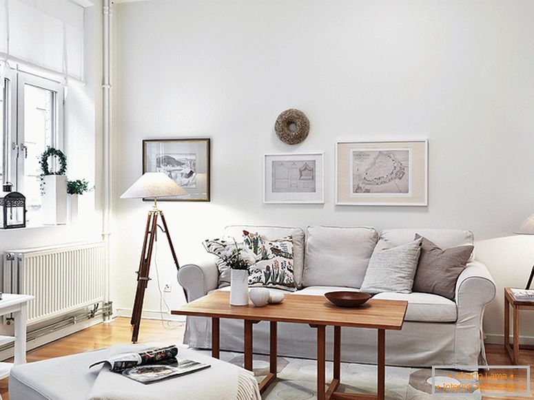 Interior of the living room in bright colors