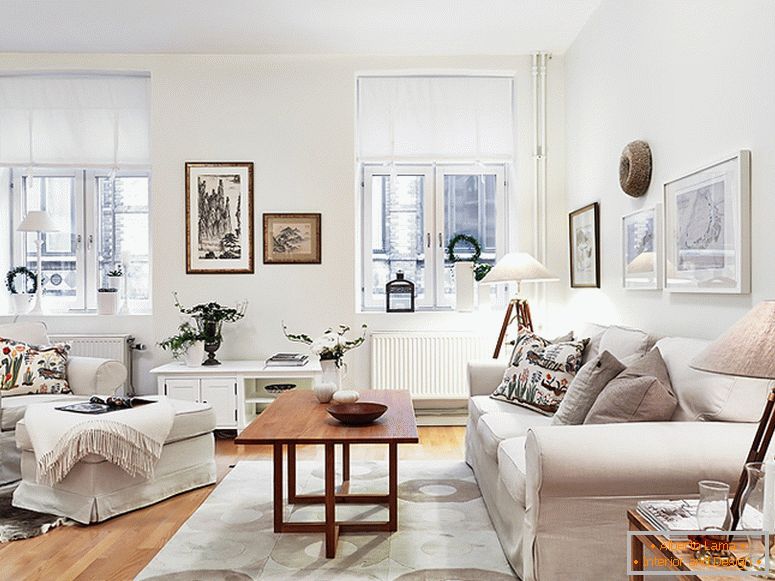 Interior of the living room in bright colors