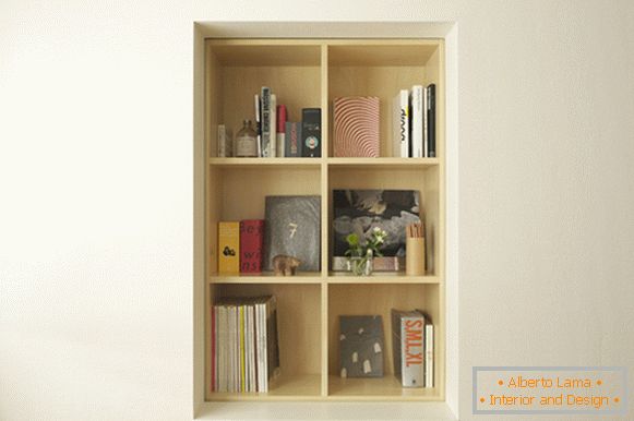 Bookshelf on the wall