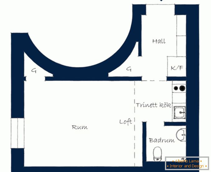 Plan of a small apartment