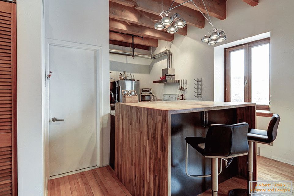 Bar counter in the kitchen