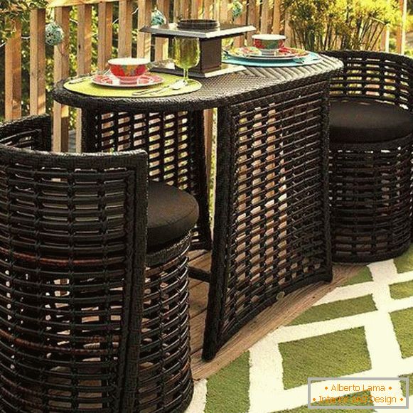 Stylish black wicker furniture