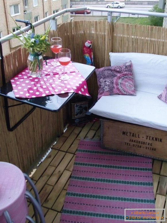 Homemade furniture for a small balcony