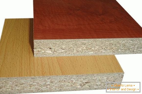 Sheets of laminated chipboard