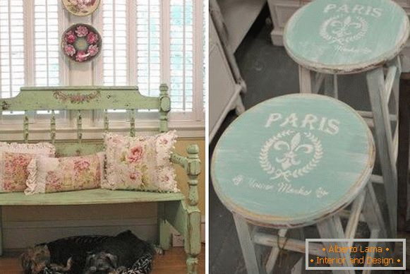 Shabby furniture in the style of Provence