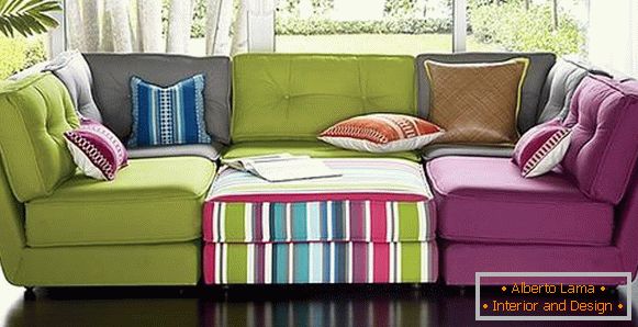Bright furniture fabrics with patterns