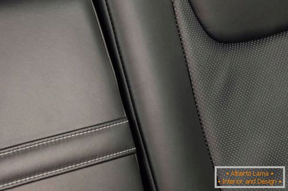 Perforated leather in the car's interior