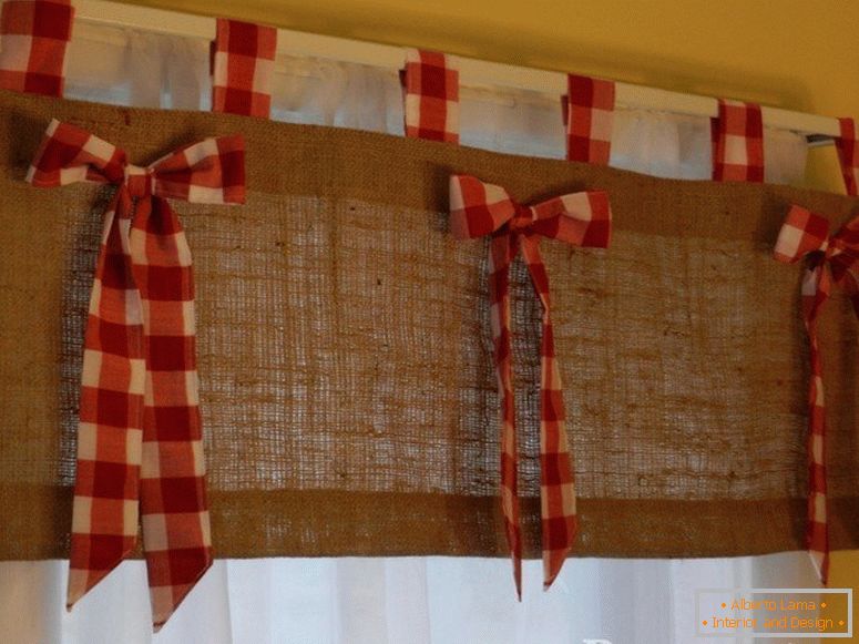 Curtain made of burlap