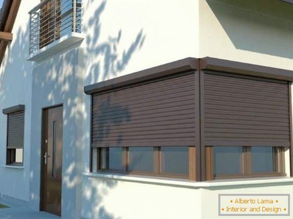 metal blinds shutters on windows for cottages, photo 10