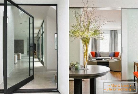 Interior glass doors - types and photos in the interior