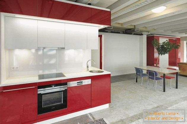 Design of mini kitchen in studio apartment