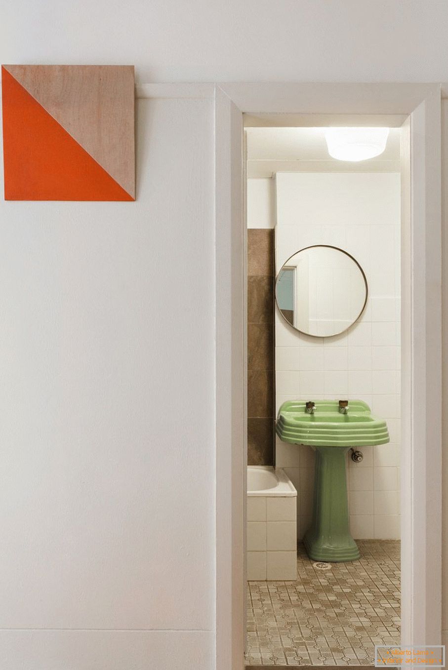 Interior of a small bathroom