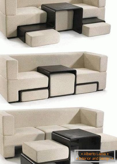 Sofa with extendable seats