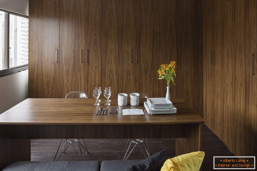 Served table for receiving guests in a small apartment in Brazil