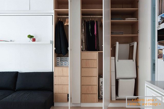 Cabinet in a multi-functional apartment-transformer