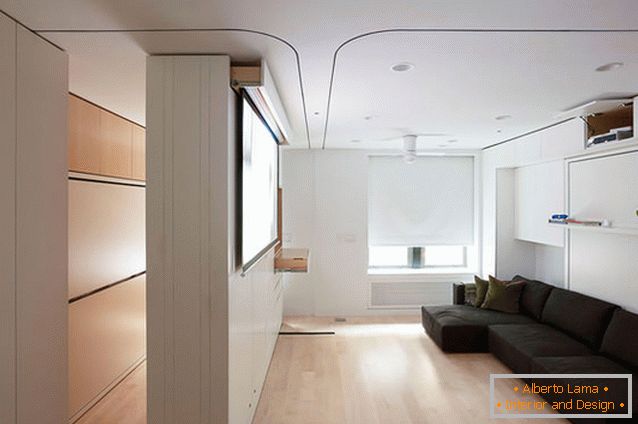 Living room multifunctional apartment-transformer in New York