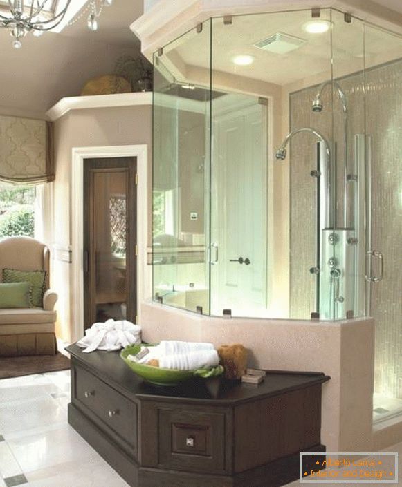 Beautiful shower with your hands without a pallet