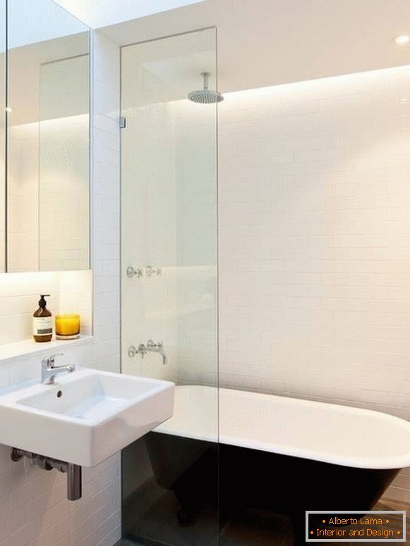 Shower enclosures from glass for a bath