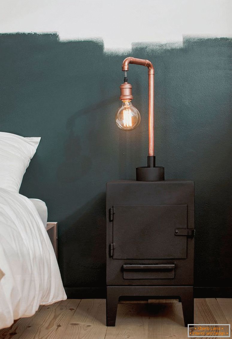 Unusual lamp in the bedroom
