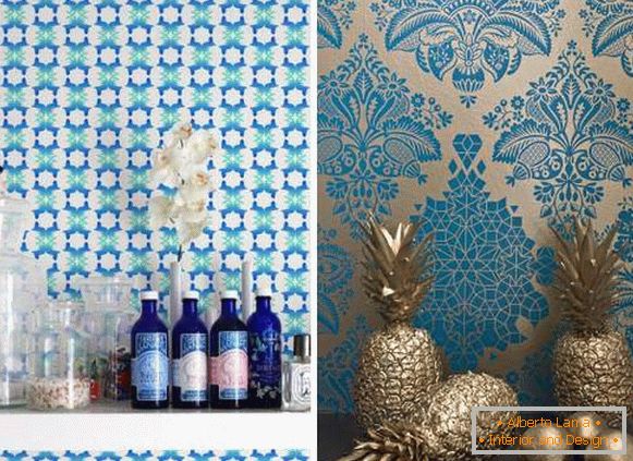 Fashionable wallpaper for the walls of 2016 - a photo in blue