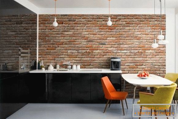 The most fashionable wallpaper for the walls of 2016 - brick wall in the photo