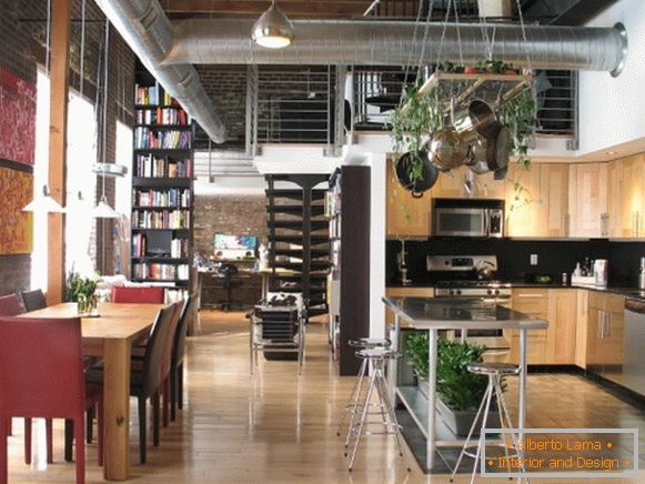 Loft style apartment interior