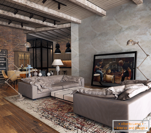 Wall decoration in loft style
