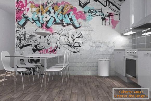 Wallpapers in indastrial style with graffiti