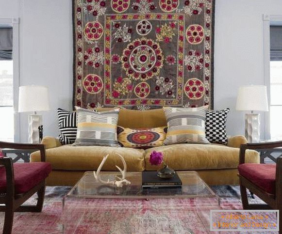 Bohemian interior design 2016 - photo new items for the living room