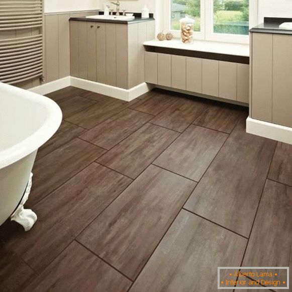 Wooden bathroom tiles