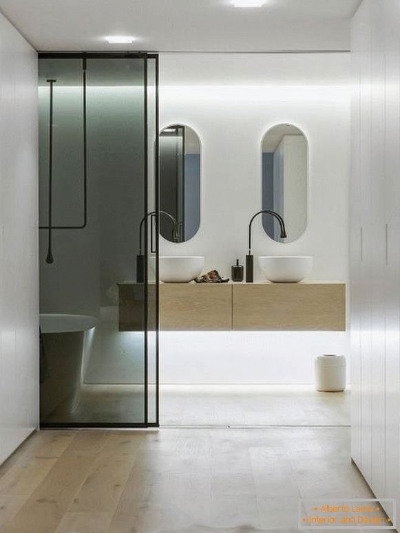 Bathroom design in minimalism style
