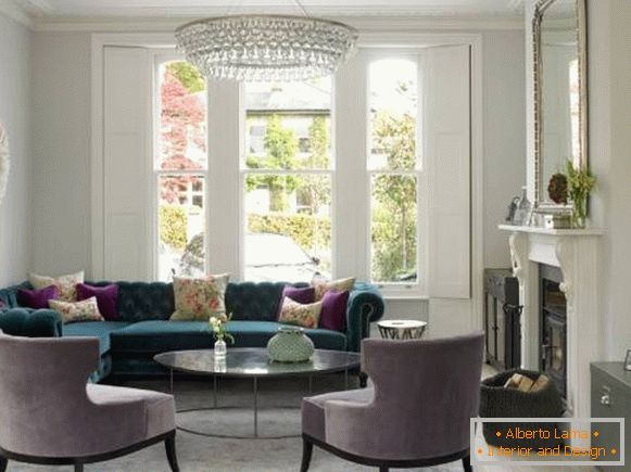 Beautiful sofas - photo with velvet upholstery