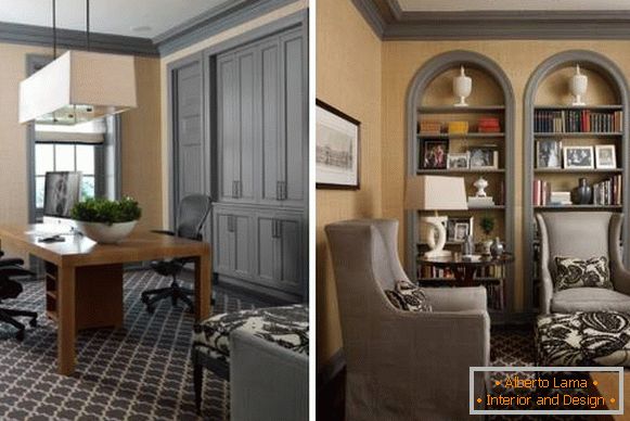 Fashionable combination of colors in the interior - gray and beige photo