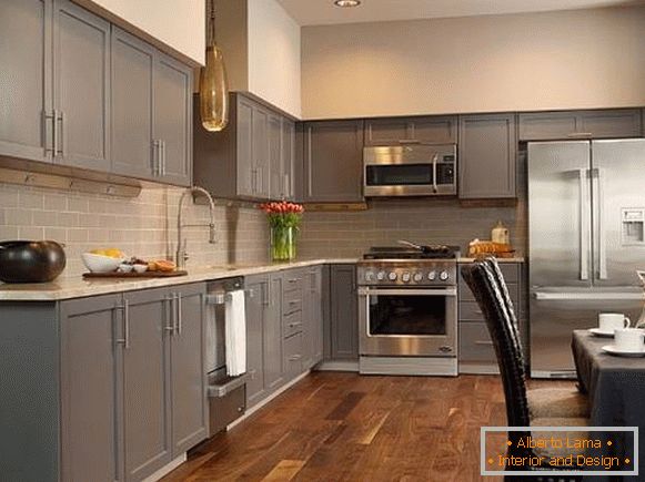 Interior in beige tones - kitchen photo