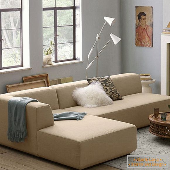 Corner beige sofa